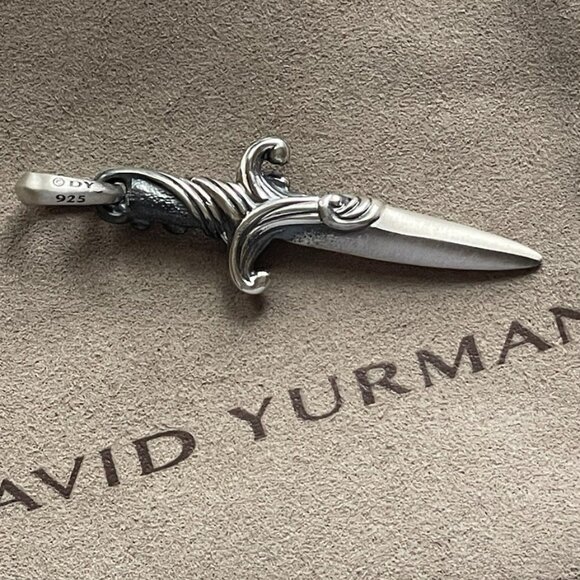 David Yurman Men's Silver Dagger Amulet Pendant - Picture 1 of 2